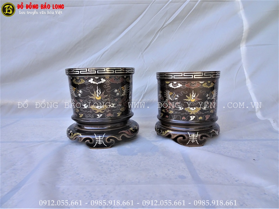 bát hương khảm ngũ sắc 20cm