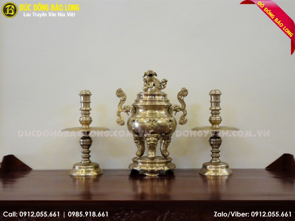 bộ tam sự đỉnh nến bằng đồng