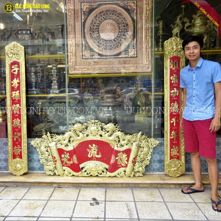 Cuốn Thư Câu Đối Bằng Đồng 1m76 Cho Khách Hưng Yên