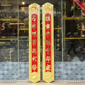 Đôi Câu Đối 1m97 Mạ Vàng 24k cho Khách ở Thanh Xuân
