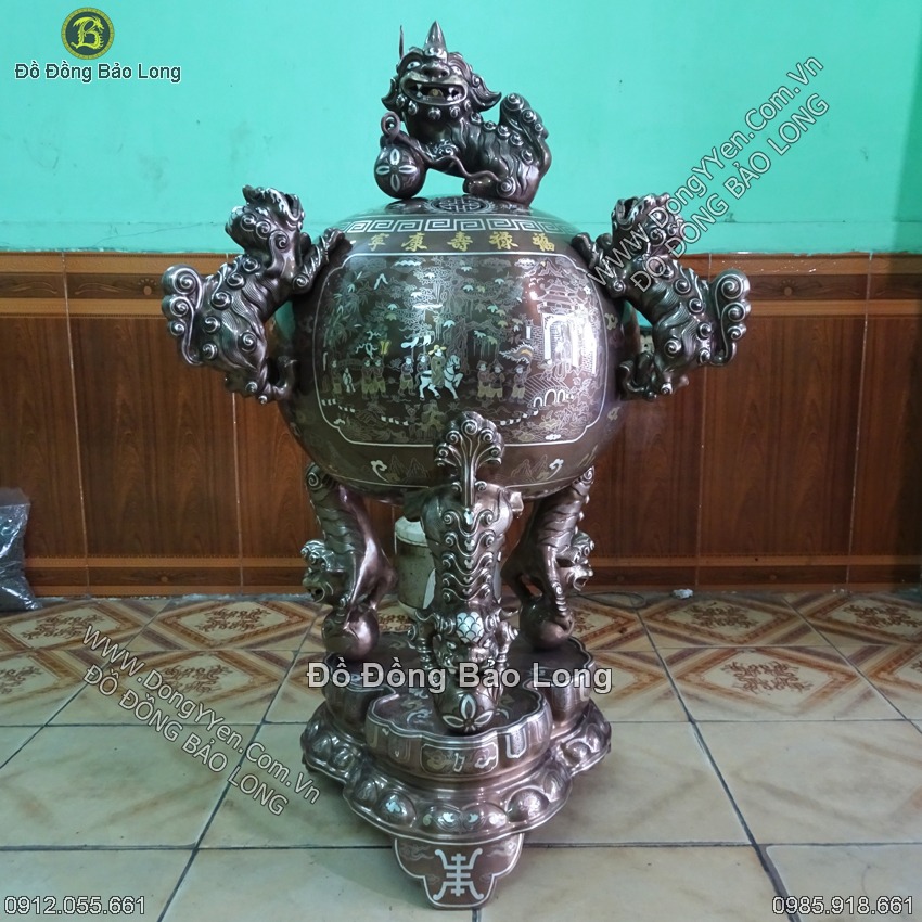 Đỉnh Cầu Thất Lân Khảm Ngũ Sắc 1m1