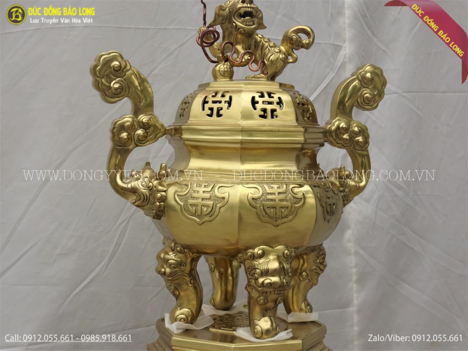 đỉnh đồng bát giác bằng đồng catut