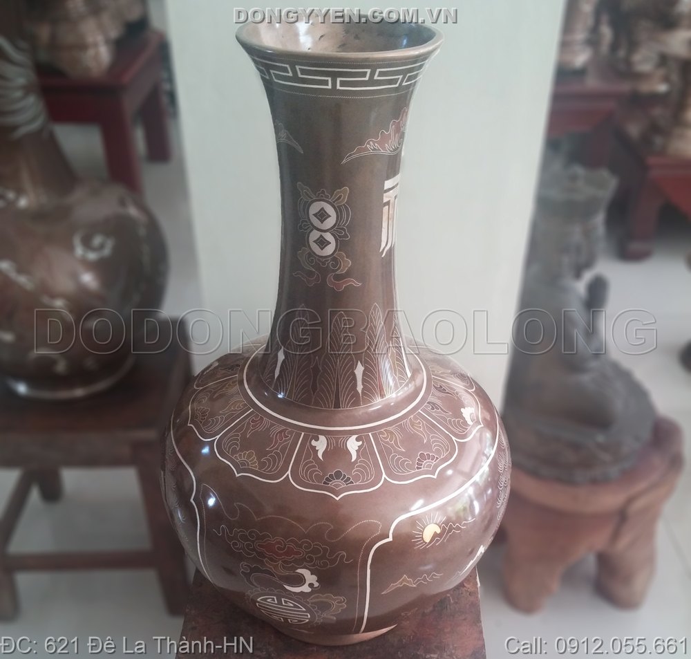 bình hoa bằng đồng ngũ sắc