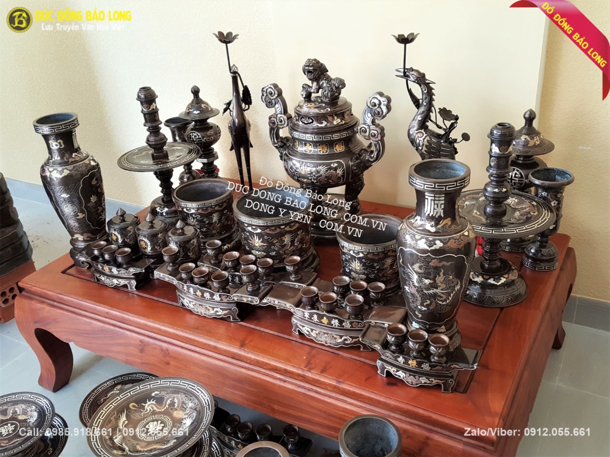 bộ đồ thờ khảm ngũ sắc đẹp