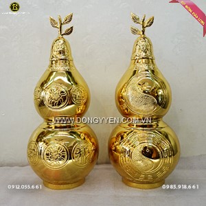 Hồ Lô Bát Quái 35cm Mạ Vàng 24k