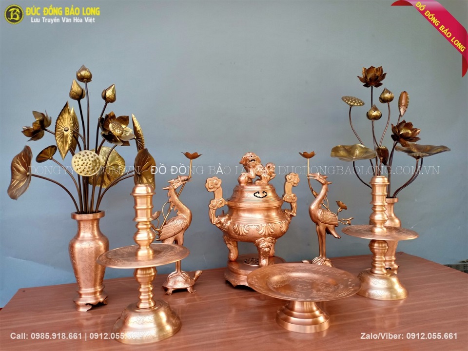 đồ thờ đồng đỏ 60cm