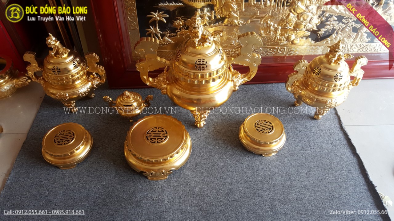 bộ đồ thờ dát vàng