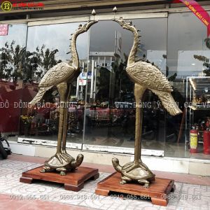 Đôi Hạc Bằng Đồng đỏ Mẫu Cổ cực đẹp 1m76