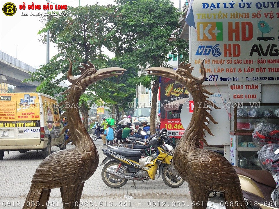 hạc thờ bằng đồng