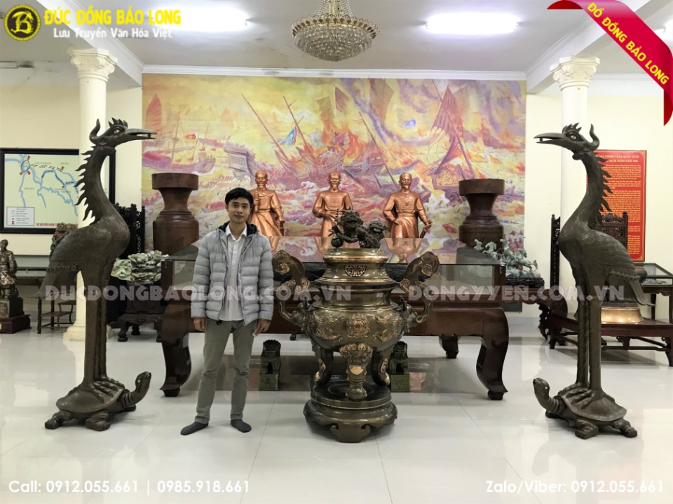 hạc thờ bằng đồng 2m5