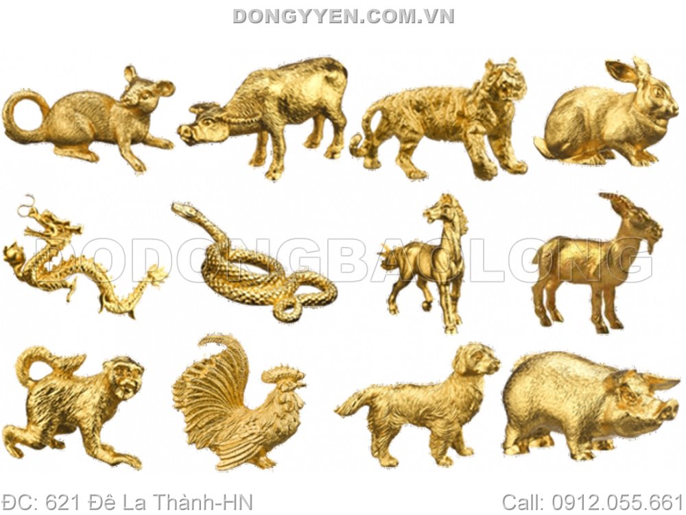 Tượng Mười Hai Con Giáp Bằng Đồng