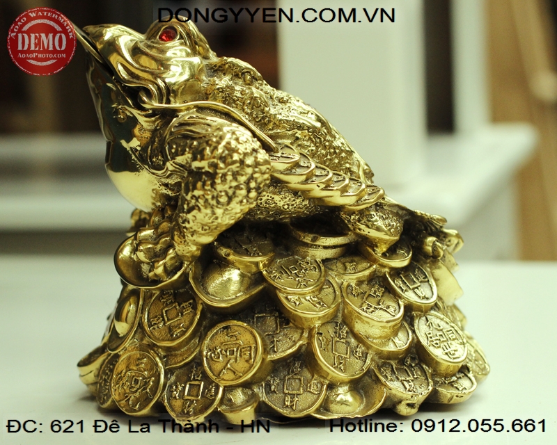 Cóc Ngậm Tiền Bằng Đồng 14cm