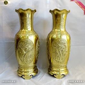 Bình Bông Tứ Quý Bằng Đồng Katut 70cm