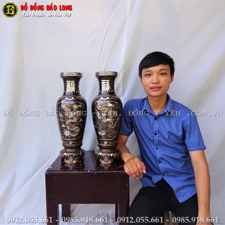 Lọ Hoa Khảm Ngũ Sắc Cao 48cm
