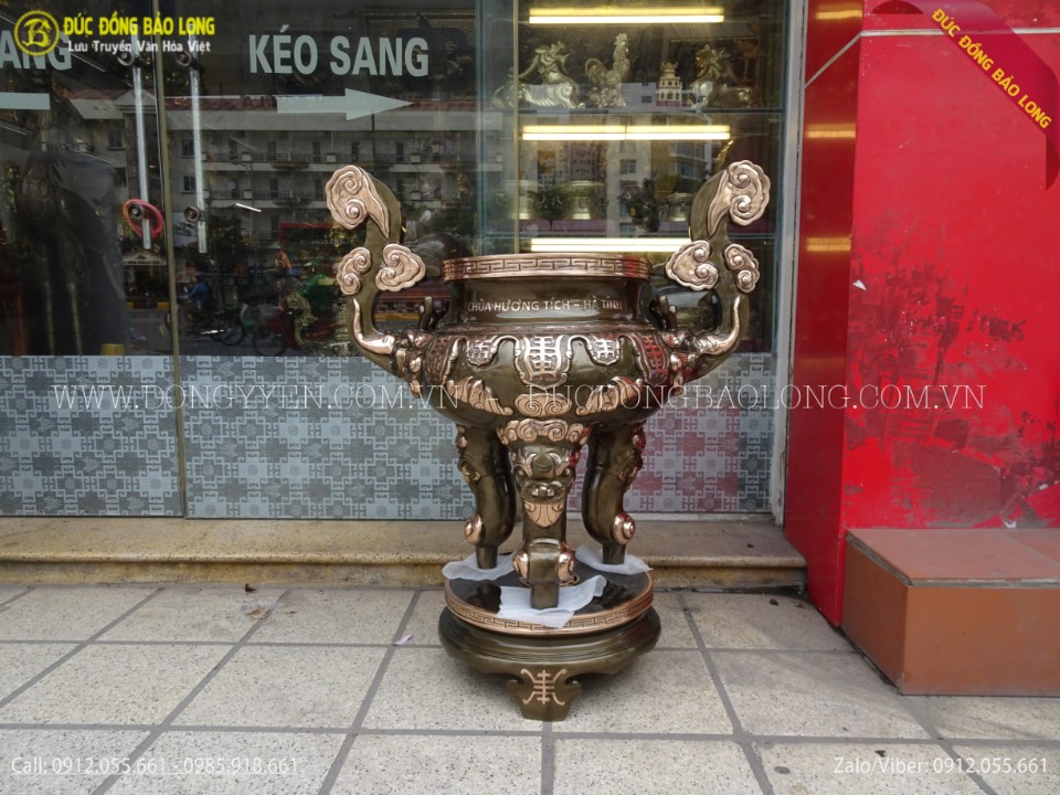 lư hương đồng chữ thọ