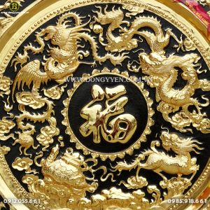 Mâm Đồng Tứ Linh dk 60cm Mạ Vàng 24k khách Sài Gòn