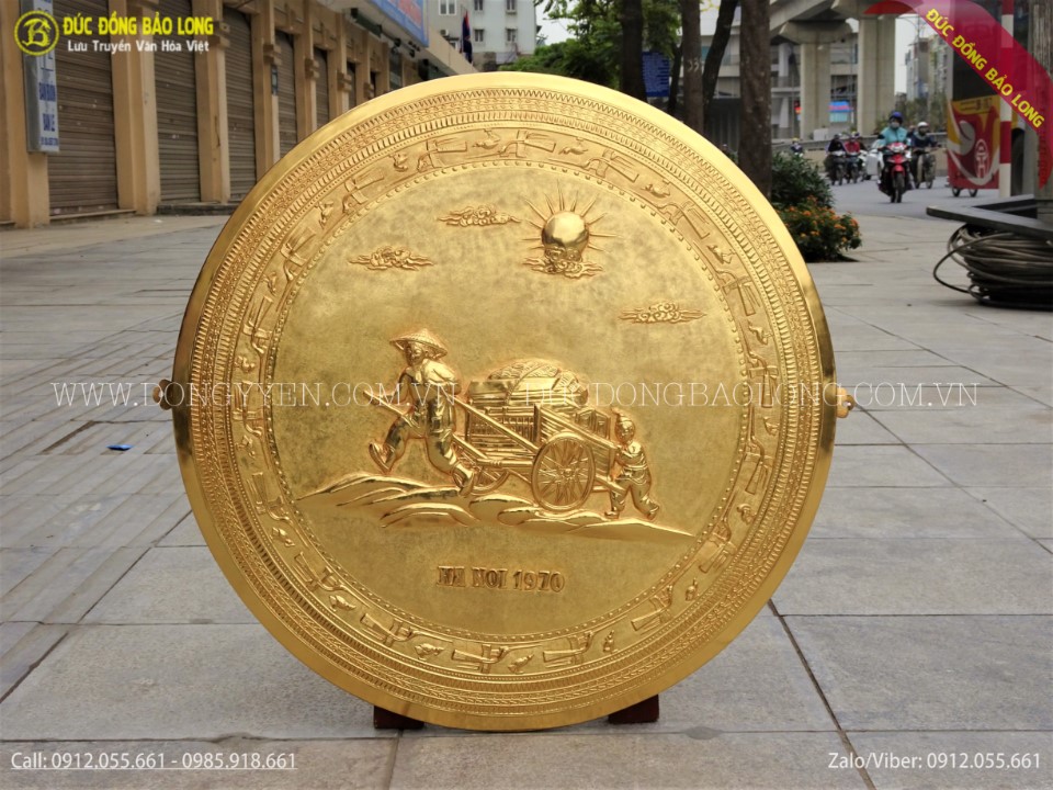 mặt trống đồng ghép xe kéo