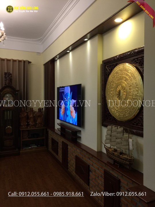 mặt trống đồng mạ vàng