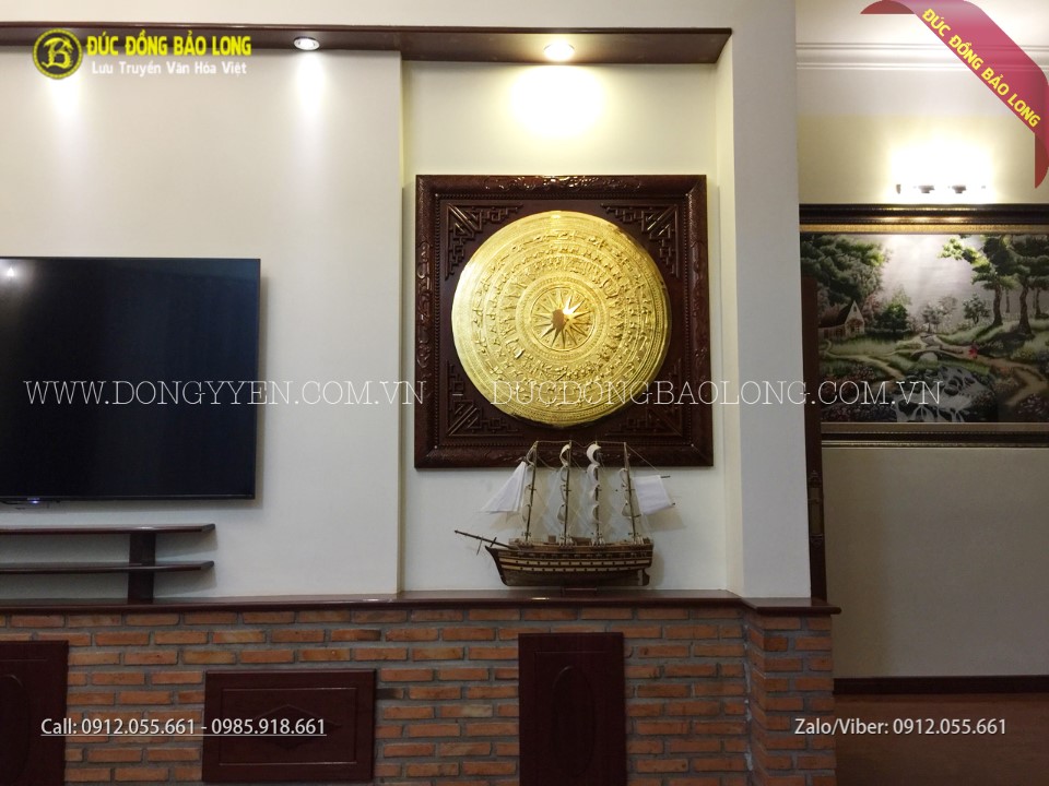 mặt trống đồng mạ vàng