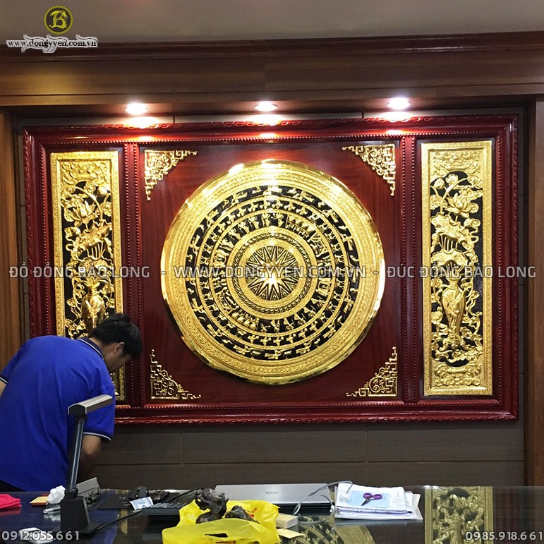 Tranh Mặt Trống Khung Hương Đỏ Cho Biệt Thự Quảng Ninh