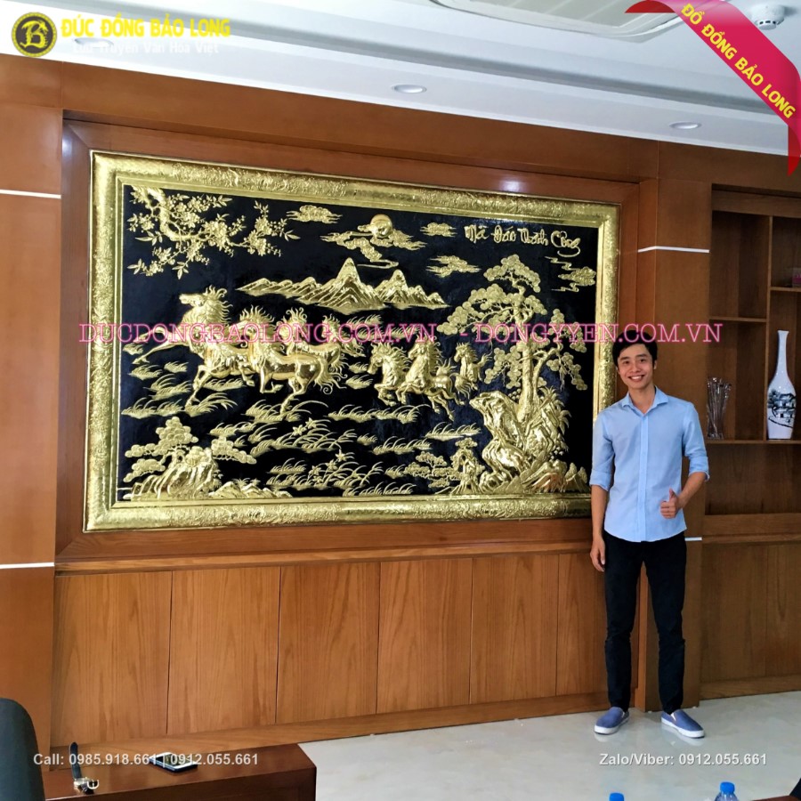 Tranh Bát Mã Khung Đồng 2m37 cho cảng Đình Vũ