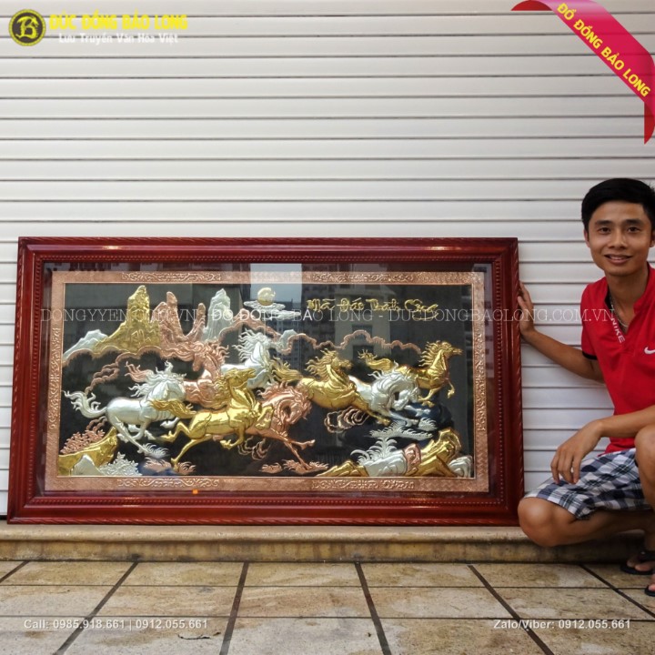 Tranh Mã Đáo Thành Công Mạ Tam Khí 1m55
