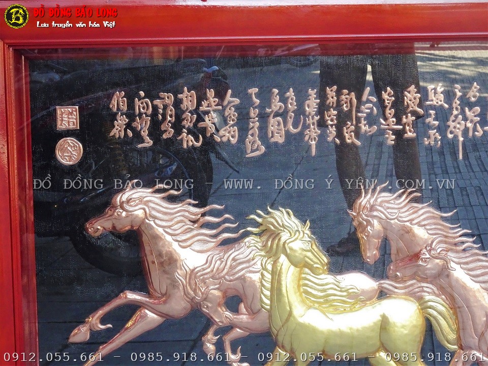 tranh bát mã bằng đồng