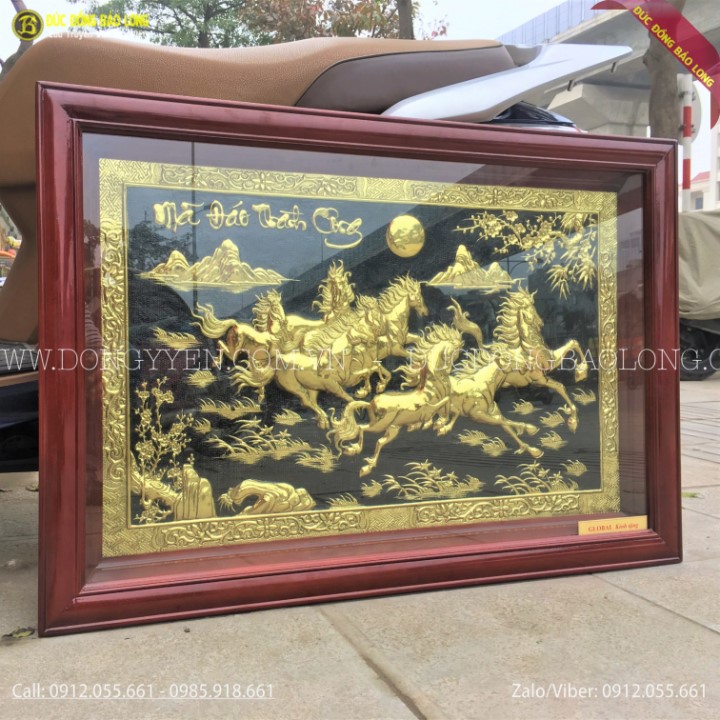 Tranh Bát Mã 88cm Cho Khách Làm Qùa Biếu Tặng