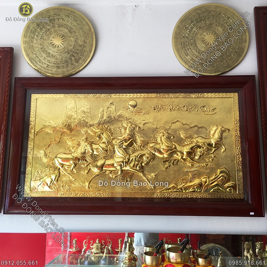 Tranh Mã Đáo Thành Công Mạ Vàng 24k 1m55