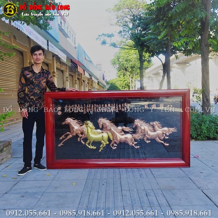 Tranh Ngựa Bằng Đồng 1m97 x 1m07