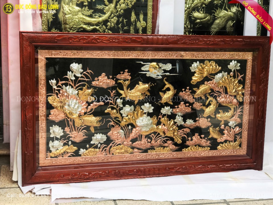 tranh cửu ngư bằng đồng