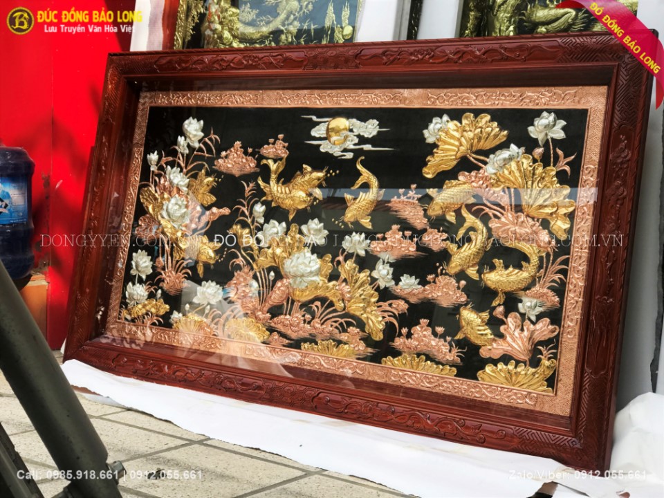 tranh cửu ngư hoa sen