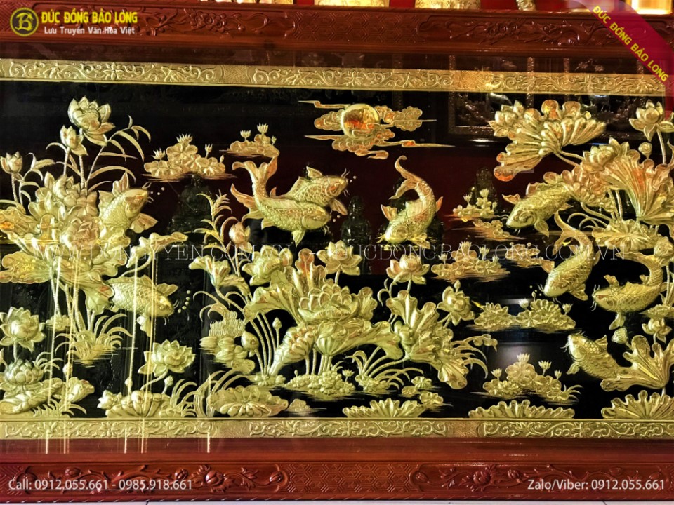 tranh cửu ngư quần hội bằng đồng