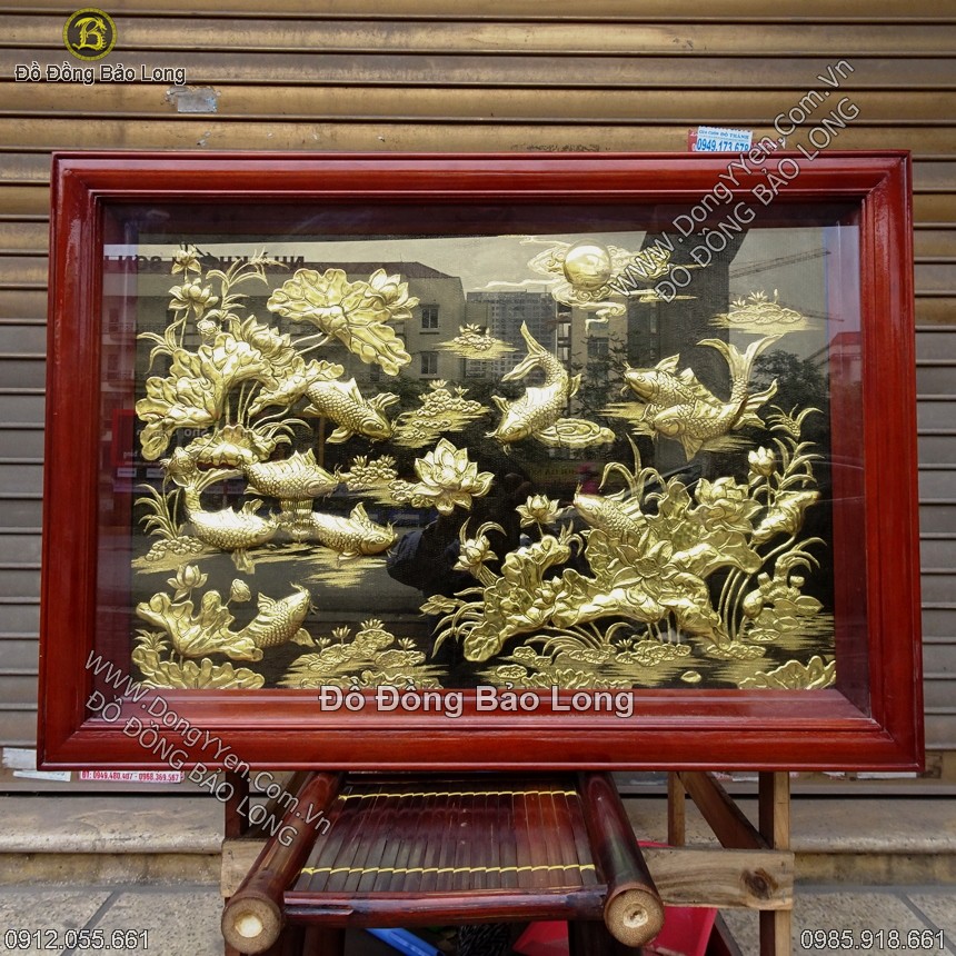 Tranh Đồng Cửu Ngư Khổ nhỏ 86cm