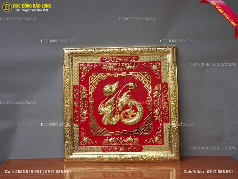 tranh chữ phúc mạ vàng 24k