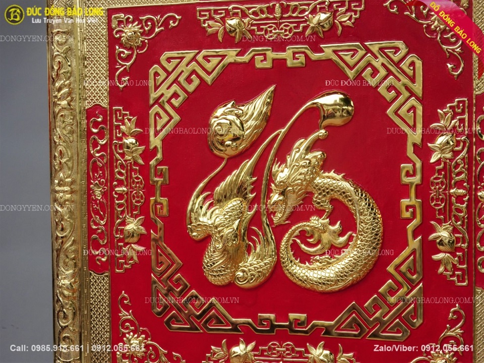 tranh chữ phúc bằng đồng mạ vàng
