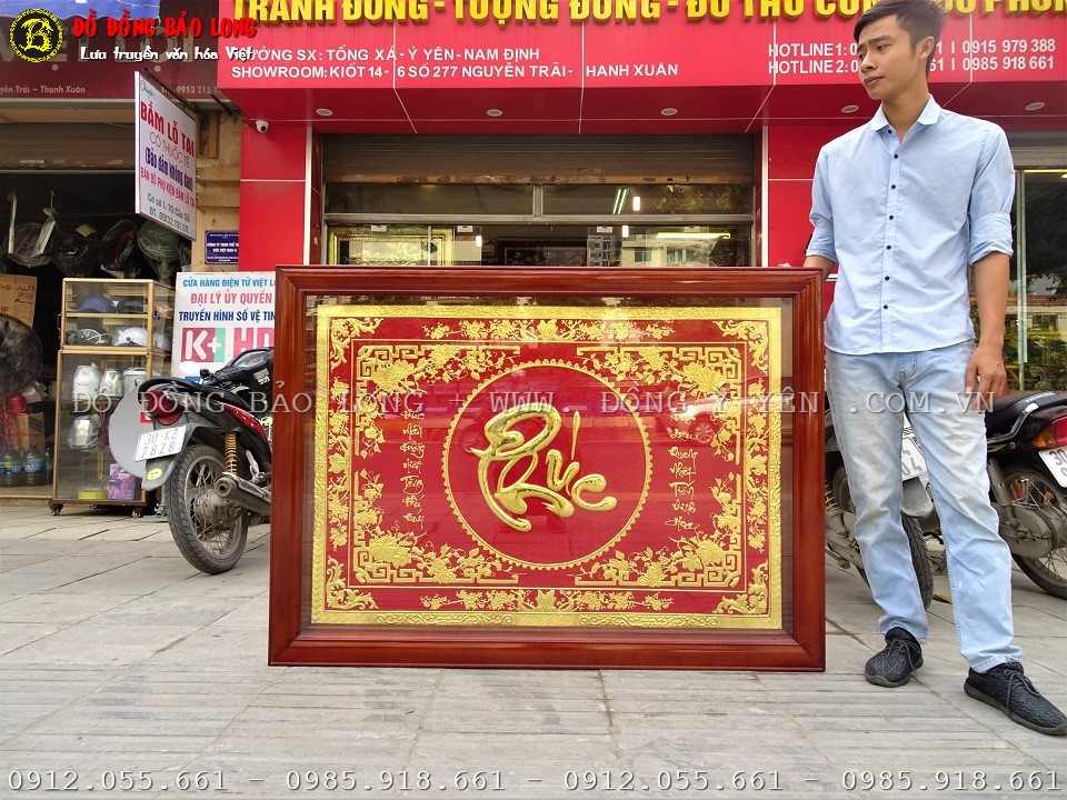 tranh chữ phúc mạ vàng 24k