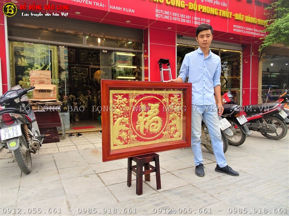 tranh chữ phúc mạ vàng 24k