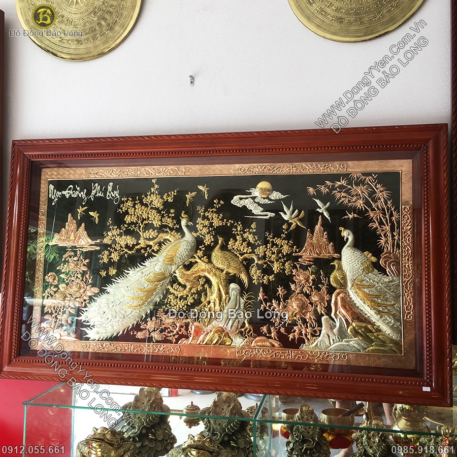 Tranh Công Mai Mạ Vàng, Mạ Bạc 1m55
