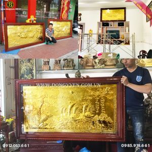 Lắp Đặt 3 Bức Tranh Bằng Đồng Mạ Vàng 24k tại Bình Thuận