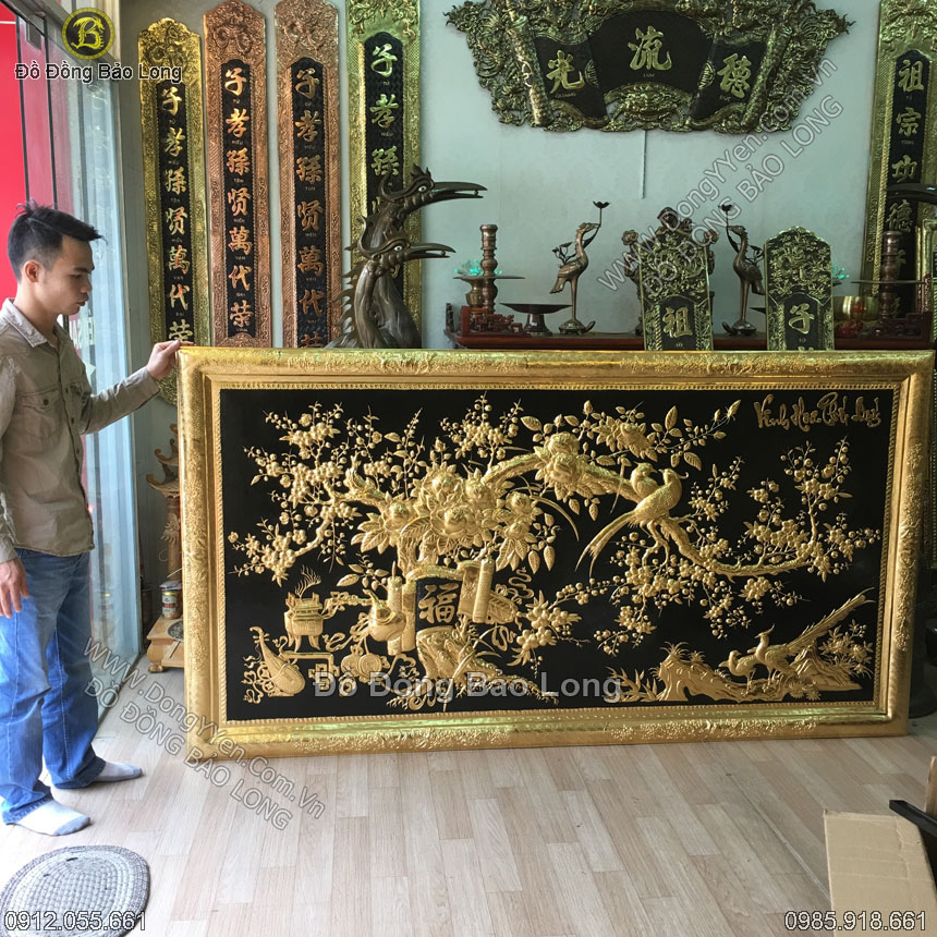 Tranh Vinh Hoa Phú Quý Mạ Vàng 24k 2m31