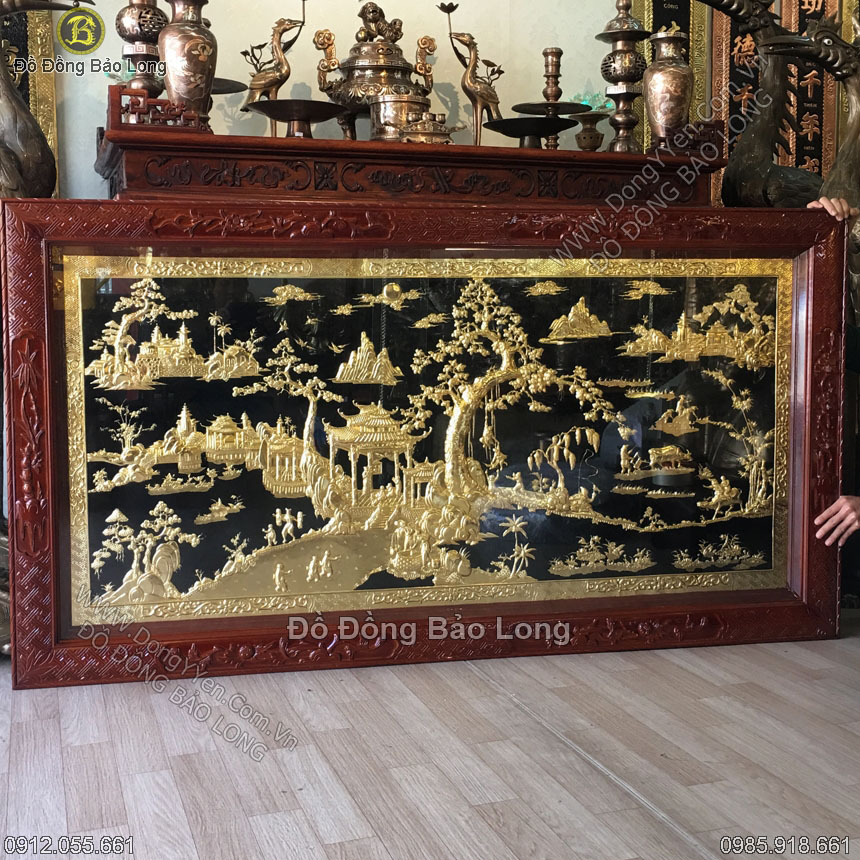 Tranh Đồng Quê Mạ Vàng 24k 1m76