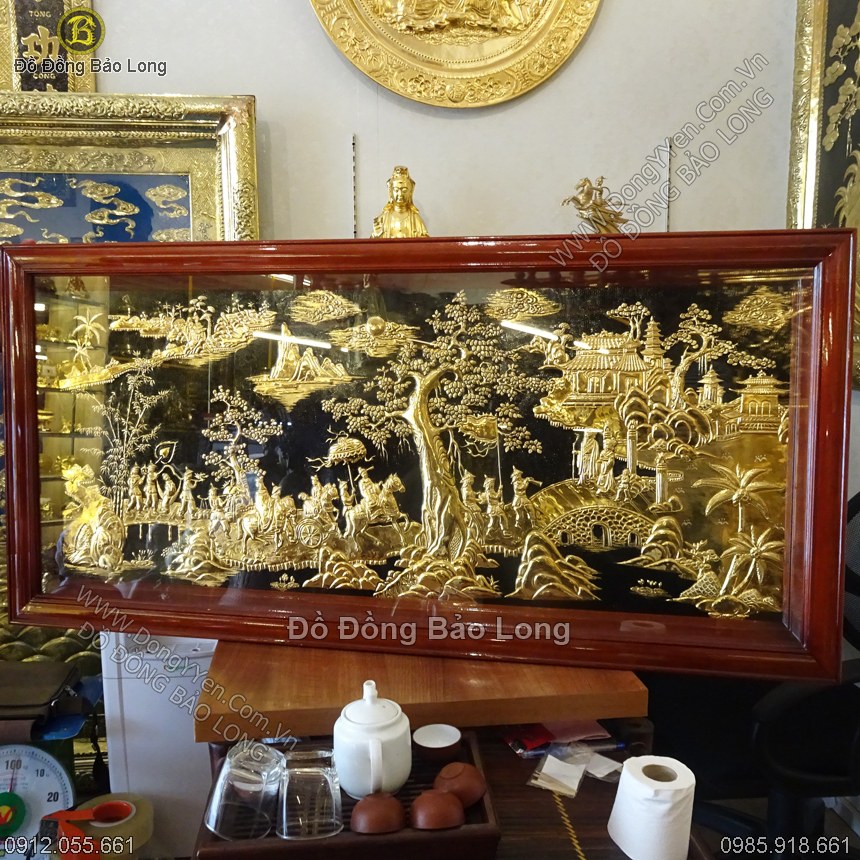Tranh Vinh Quy Bái Tổ 1m27 Mạ Vàng 24k