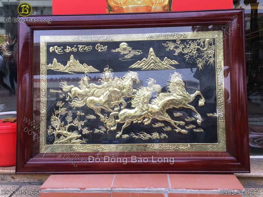 tranh bát mã khổ nhỏ 1m07