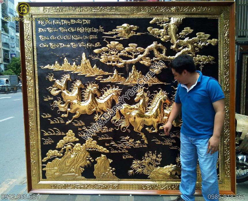 tranh bát mã khổ lớn 2m31