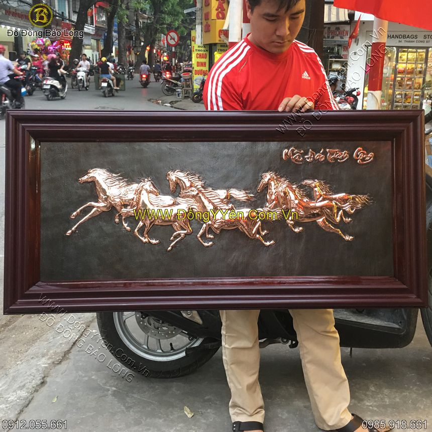 tranh 8 con ngựa đơn giản 1m27