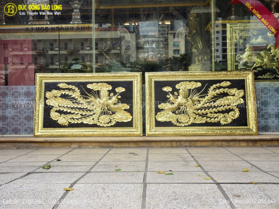 tranh chim phương bằng đồng