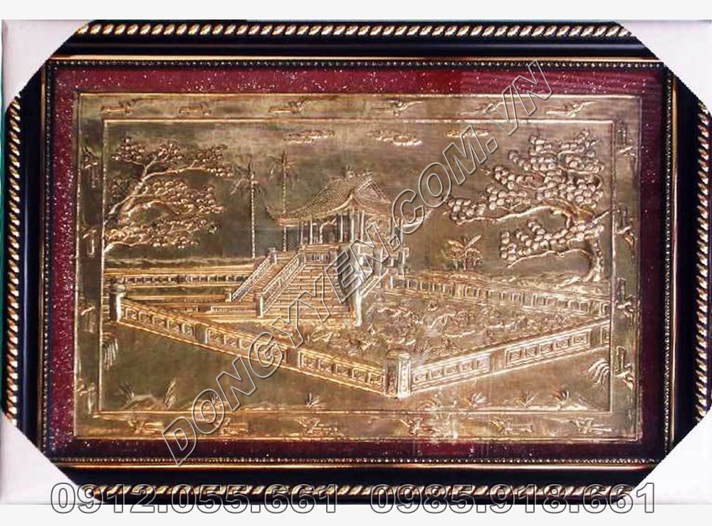 Tranh Chùa Một Cột Bằng Đồng 80cm x 60cm