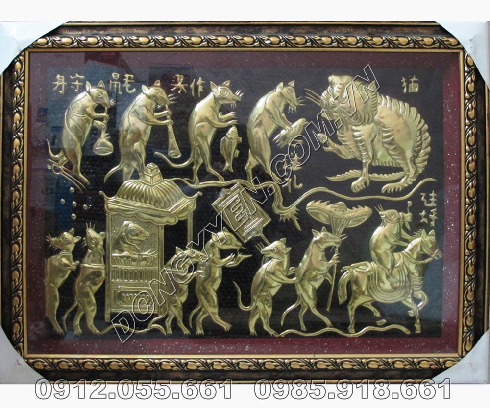 Tranh Đồng Đám Cưới Chuột 60cm x 80cm
