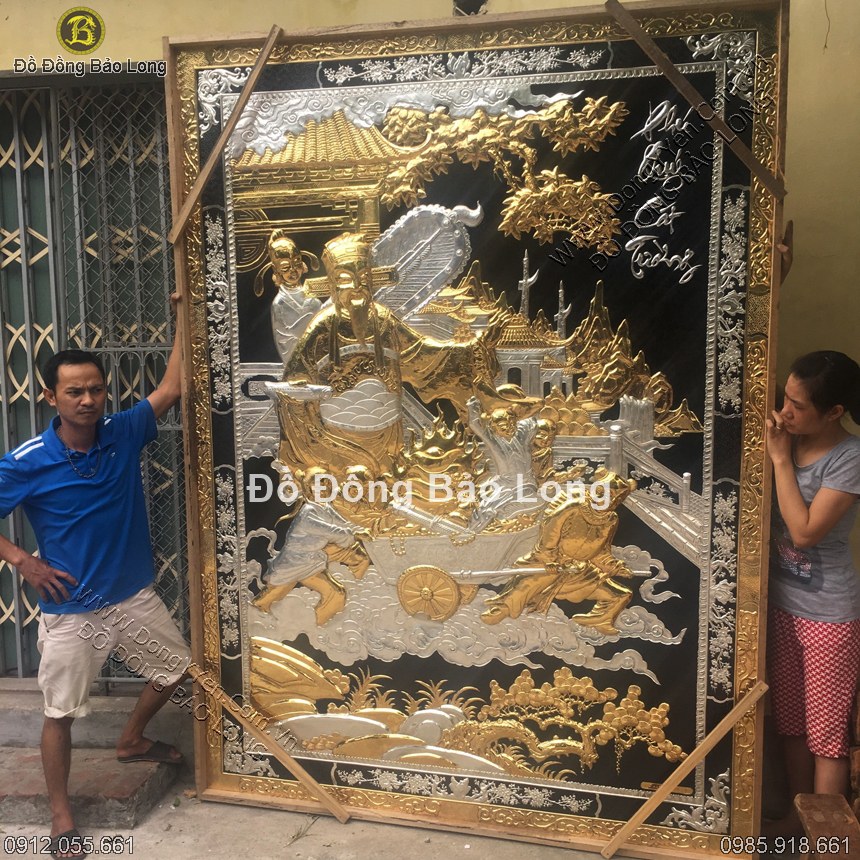 Tranh Đồng Phú Quý Cát Tường Mạ Bạc-Vàng 9999 3m